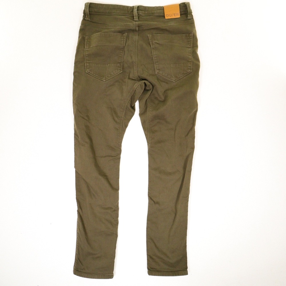 DU/ER Pants N2X Slim Fit Chino Performance Stretch Olive Men 32x30 - Picture 2 of 9